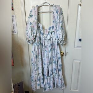 Selkie Blue Floral Midi Dress